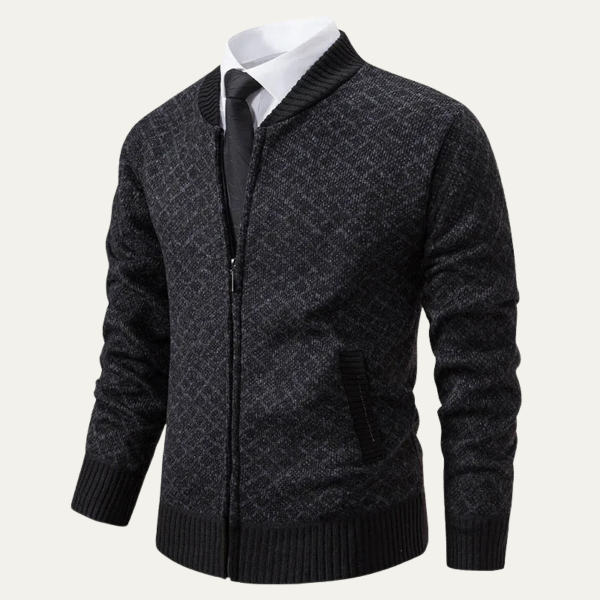 VogeLuxe | Gilet bomber à motif géométrique pour homme 2
