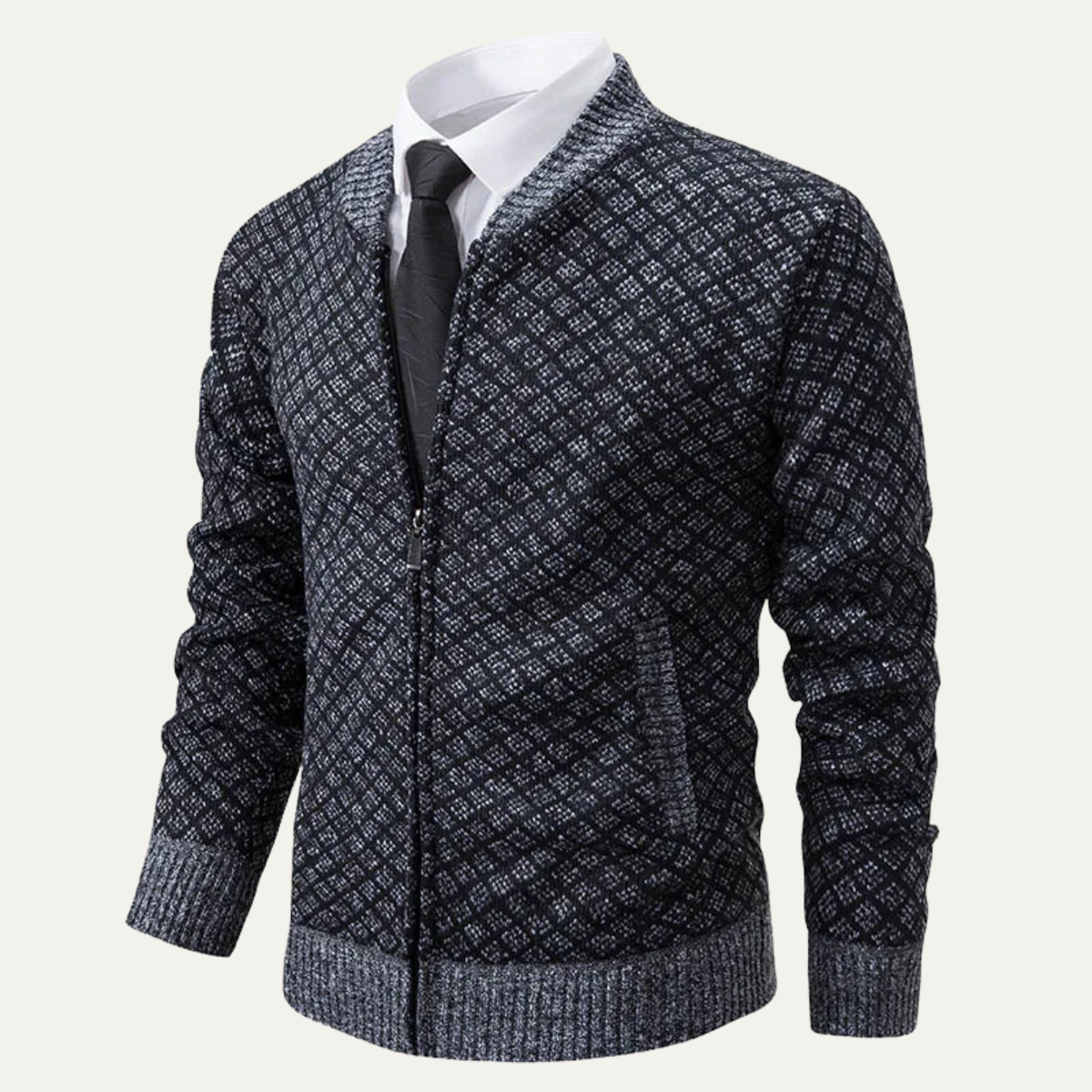 VogeLuxe | Gilet bomber à motif géométrique pour homme 4