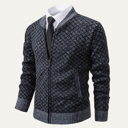 VogeLuxe | Gilet bomber à motif géométrique pour homme 4