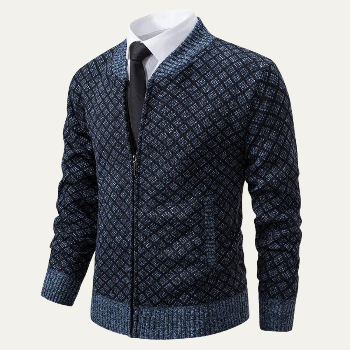 VogeLuxe | Gilet bomber à motif géométrique pour homme 6