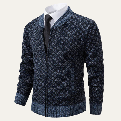 VogeLuxe | Gilet bomber à motif géométrique pour homme 6