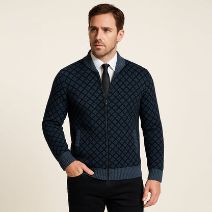 Gilet bomber homme motif géométrique tendance