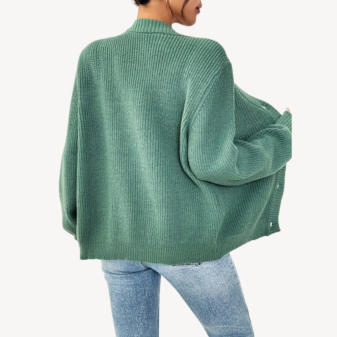 VogeLuxe | Gilet boutonné à manches longues pour femme 5