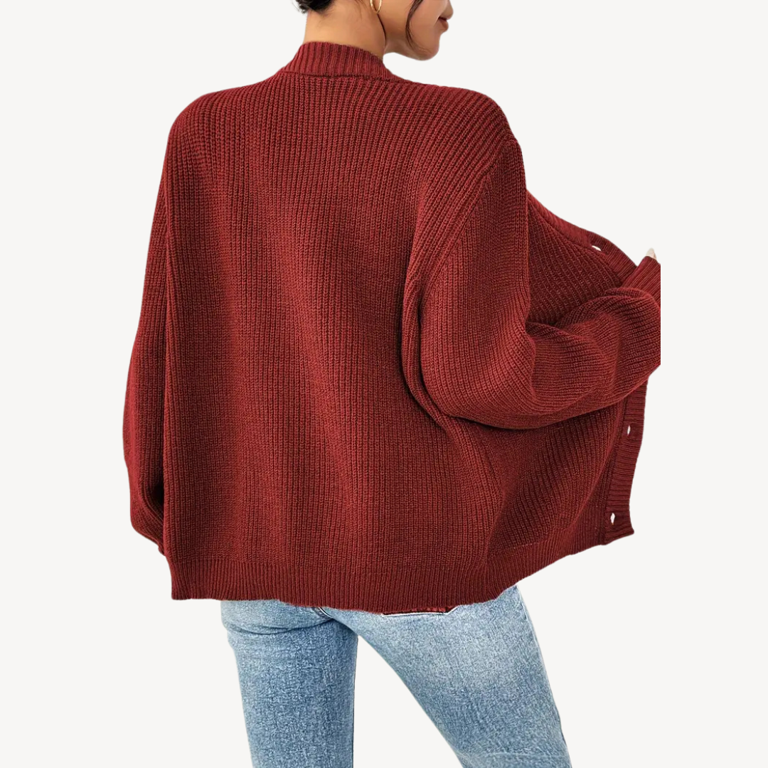 VogeLuxe | Gilet boutonné à manches longues pour femme 6