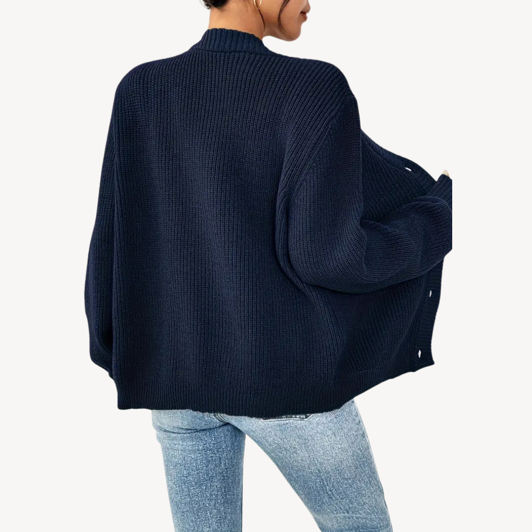 VogeLuxe | Gilet boutonné à manches longues pour femme 8