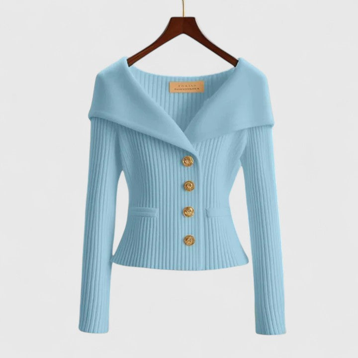 Gilet femme boutonné épaules dénudées élégant