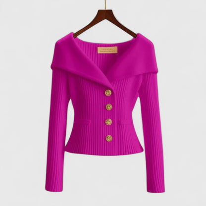 Gilet femme boutonné épaules dénudées élégant
