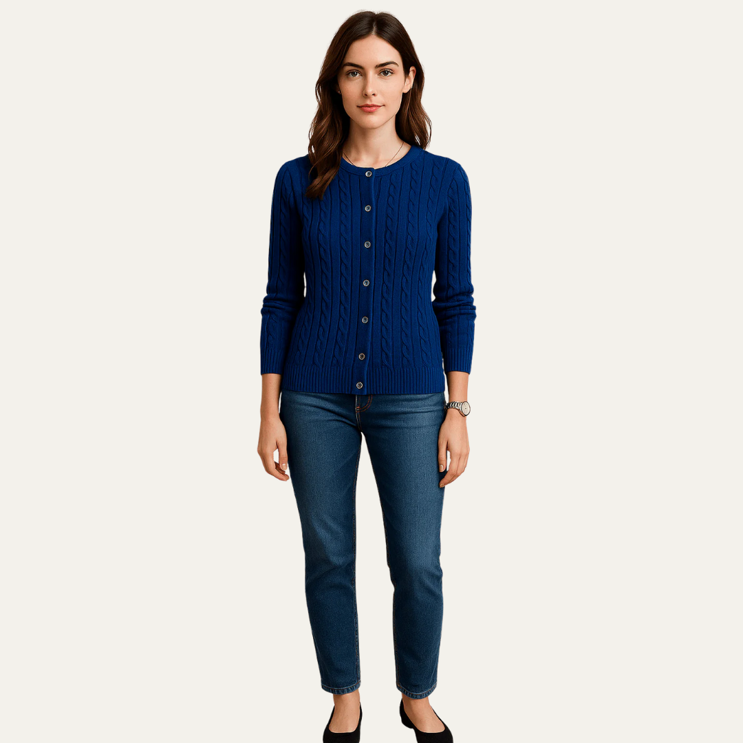 Gilet femme en maille torsadée élégant