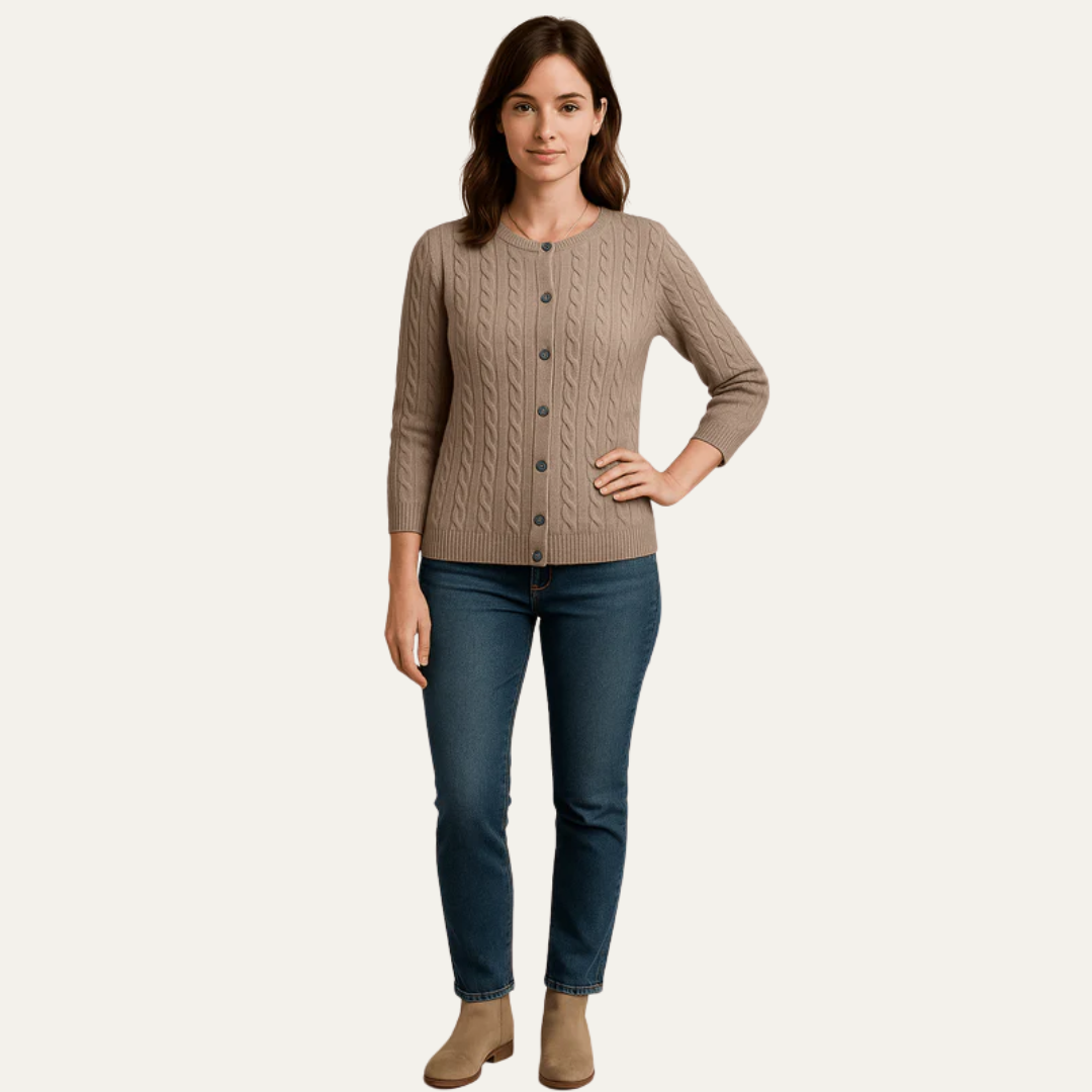 Gilet femme en maille torsadée élégant