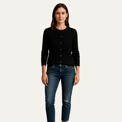 Gilet femme en maille torsadée élégant