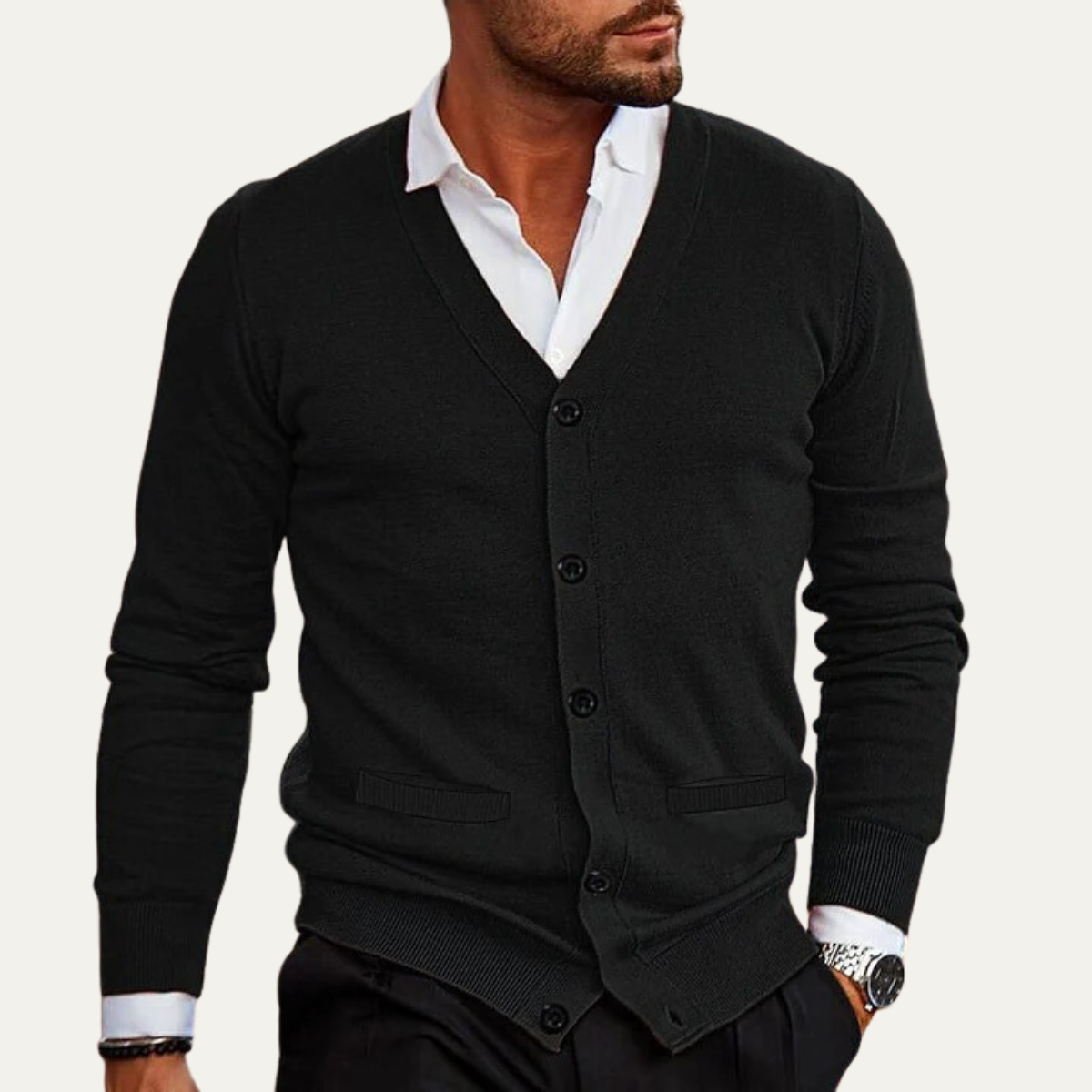 VogeLuxe | Gilet cardigan boutonné pour homme 0