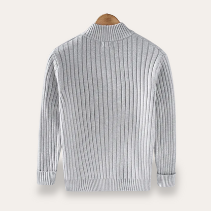 VogeLuxe | Gilet cardigan décontracté en maille côtelée pour homme 3