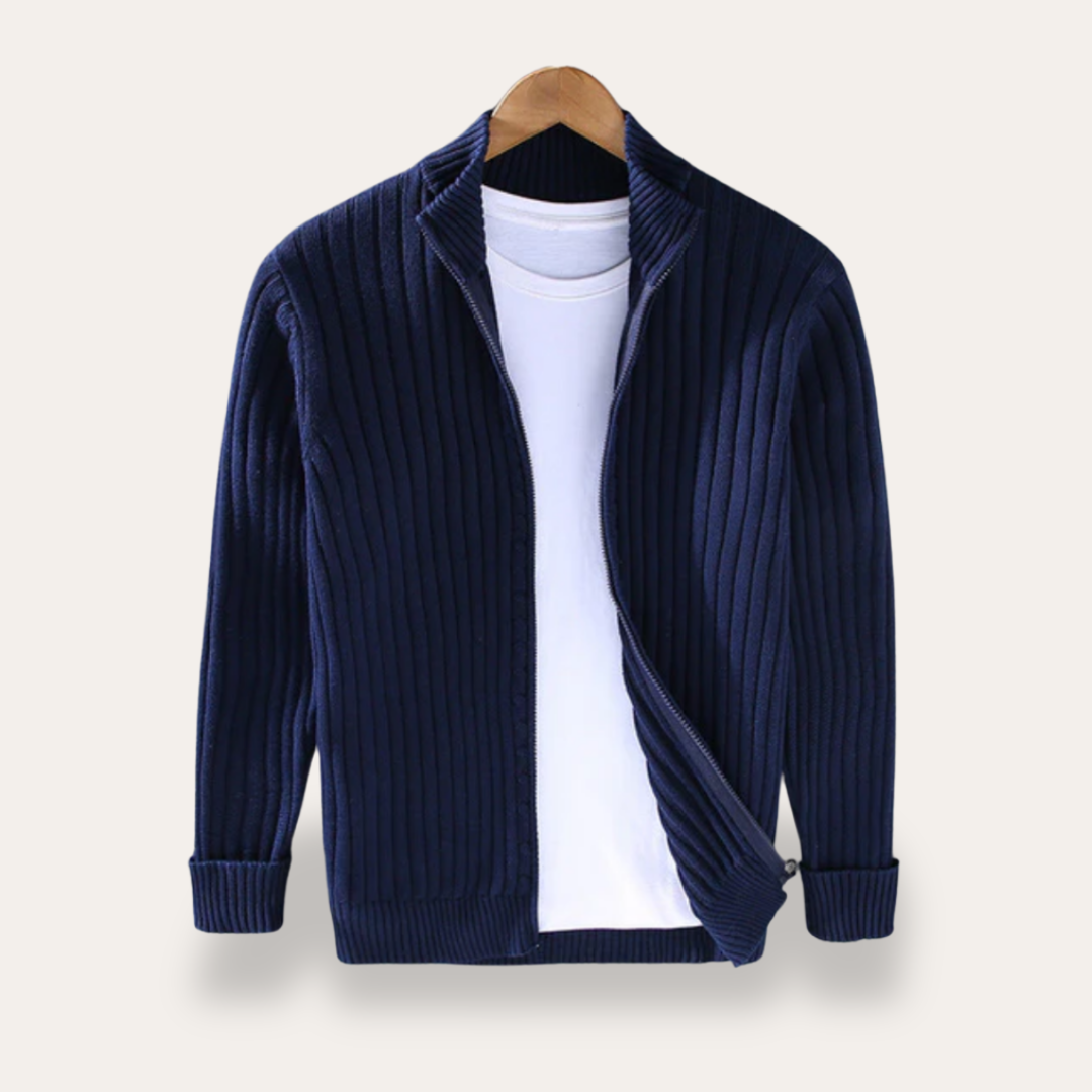 Gilet en maille côtelée pour homme décontracté et confortable