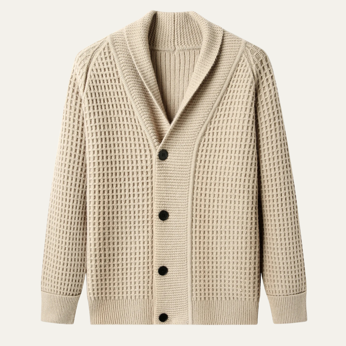 VogeLuxe | Gilet cardigan homme à col châle en maille texturée 1