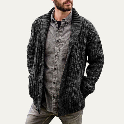 Gilet Homme en Maille Épaisse à Col Roulé