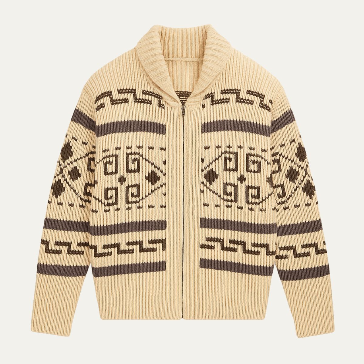 VogeLuxe | Gilet cardigan homme en maille style sud-ouest à col châle 1