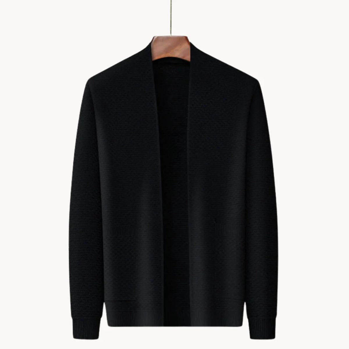 VogeLuxe | Gilet cardigan ouvert à col châle pour homme 6