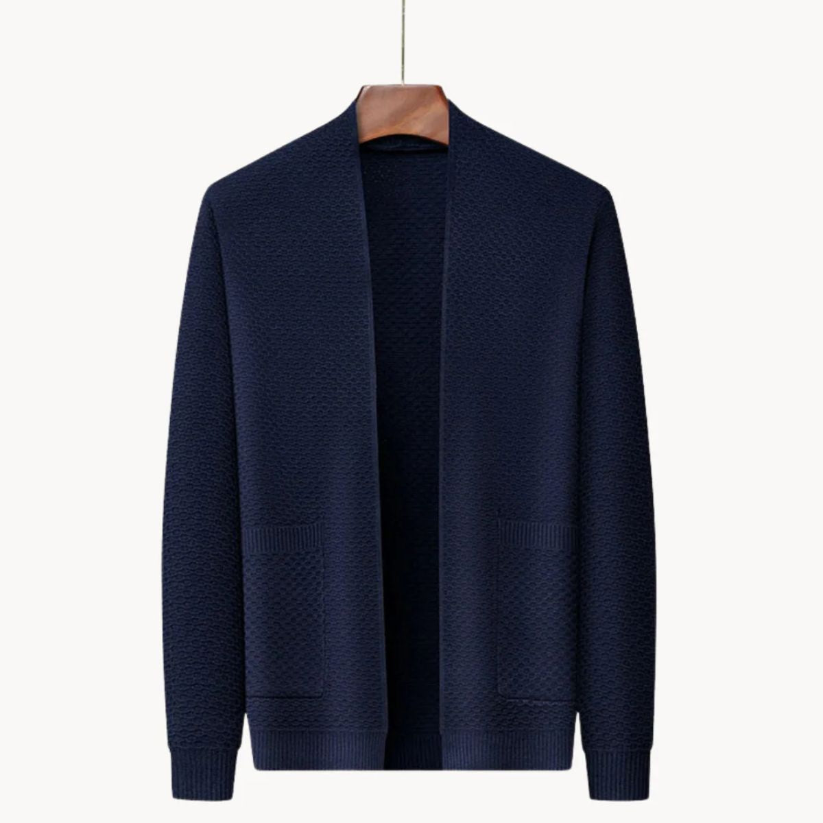 VogeLuxe | Gilet cardigan ouvert à col châle pour homme 7