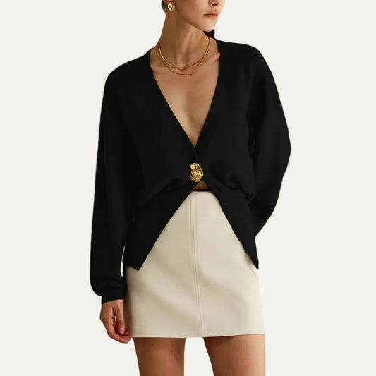 VogeLuxe | Gilet cardigan péplum à col en V pour femme 0