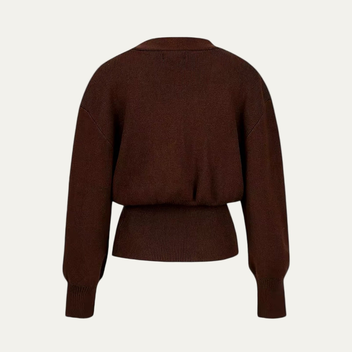 VogeLuxe | Gilet cardigan péplum à col en V pour femme 2