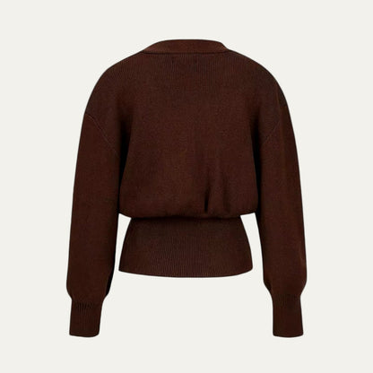 VogeLuxe | Gilet cardigan péplum à col en V pour femme 2