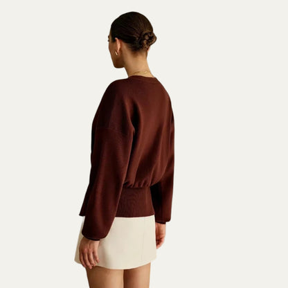 VogeLuxe | Gilet cardigan péplum à col en V pour femme 4