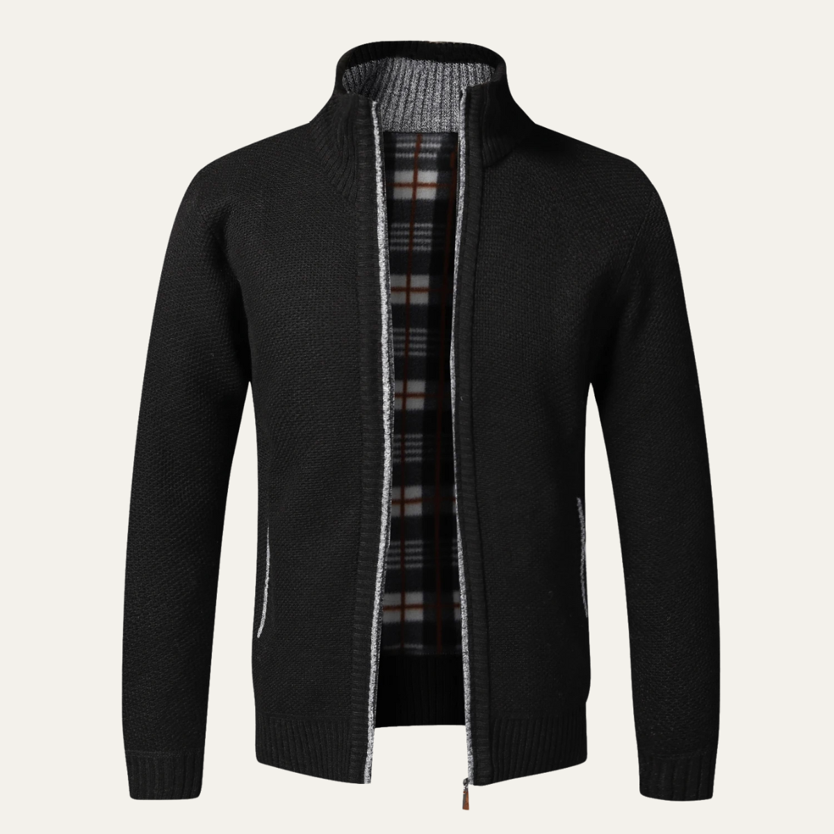 Gilet en maille épaisse zippé pour homme hiver - PanierRoyale