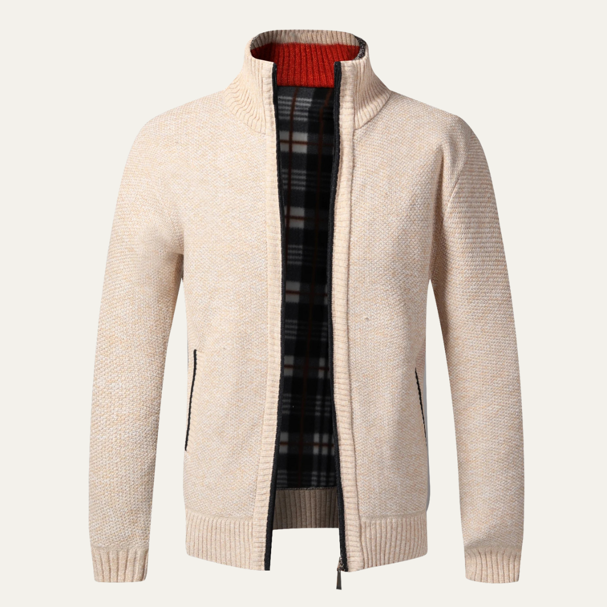 Gilet en maille épaisse zippé pour homme hiver
