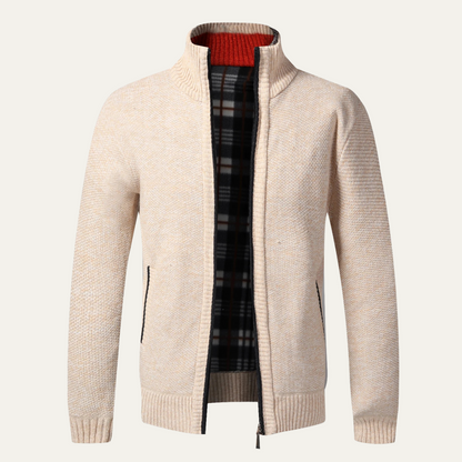 Gilet en maille épaisse zippé pour homme hiver