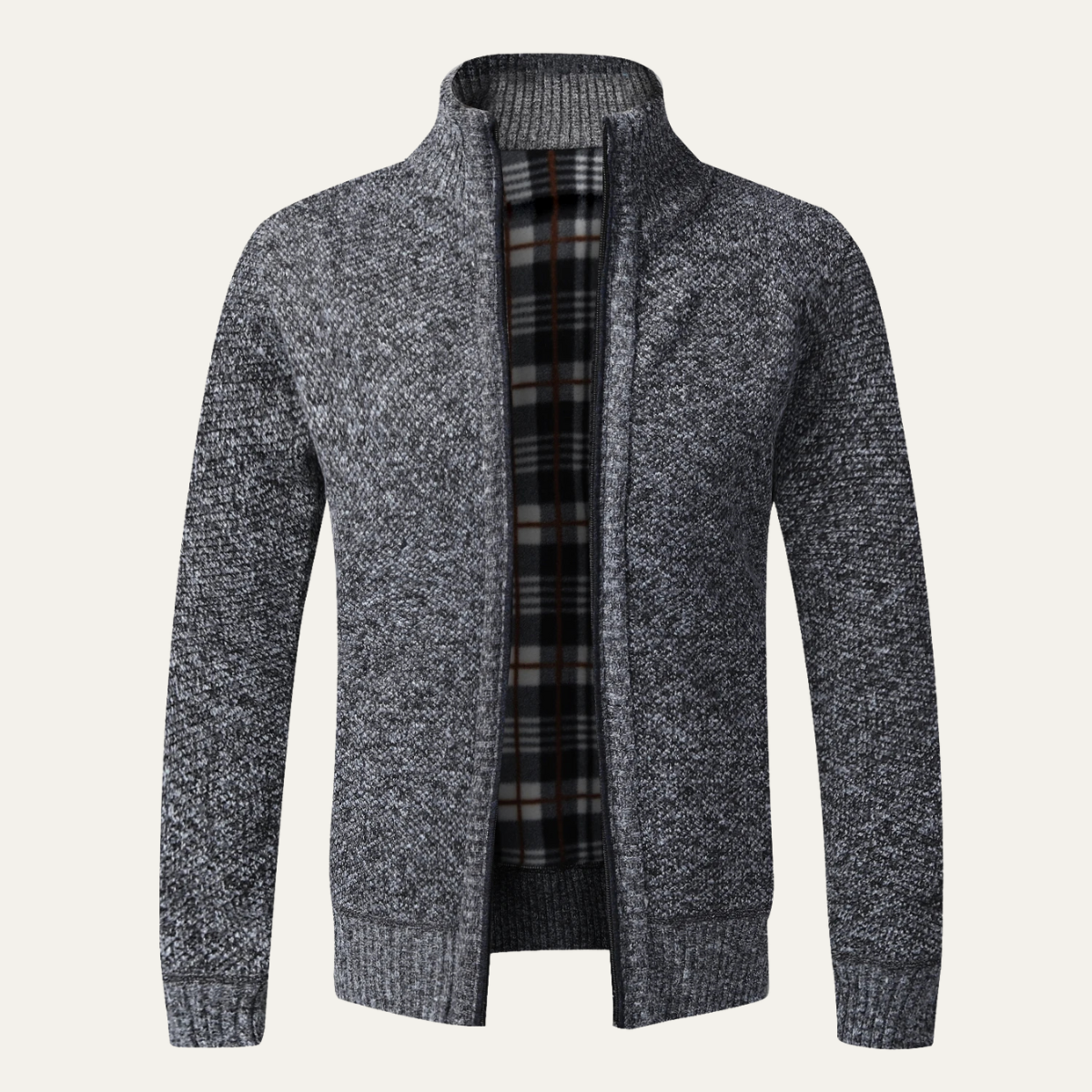 Gilet en maille épaisse zippé pour homme hiver