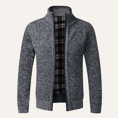Gilet en maille épaisse zippé pour homme hiver