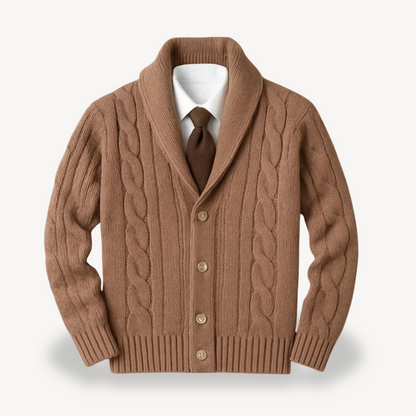 VogeLuxe | Gilet châle en maille torsadée pour homme 5