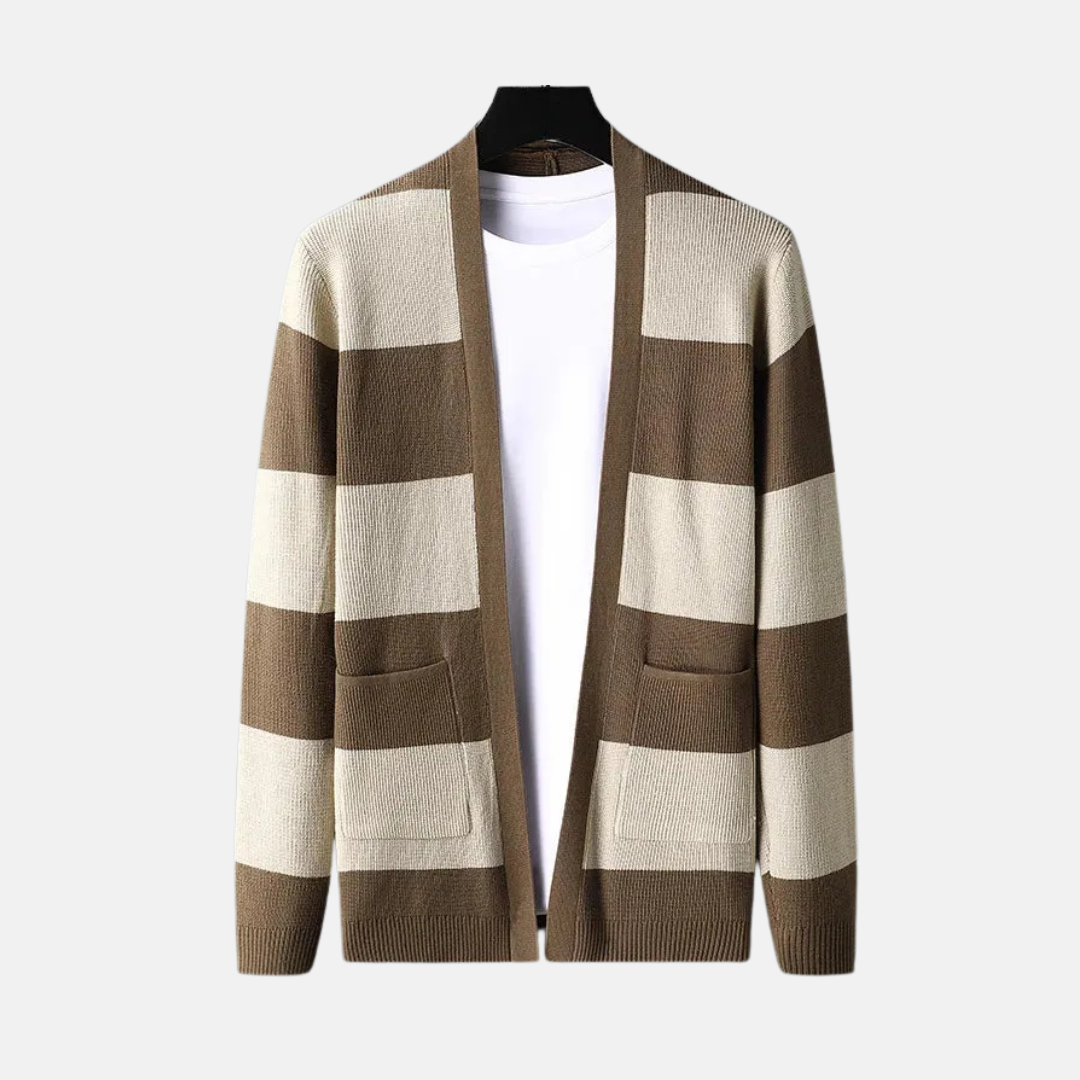 VogeLuxe | Gilet châle rayé pour homme 2