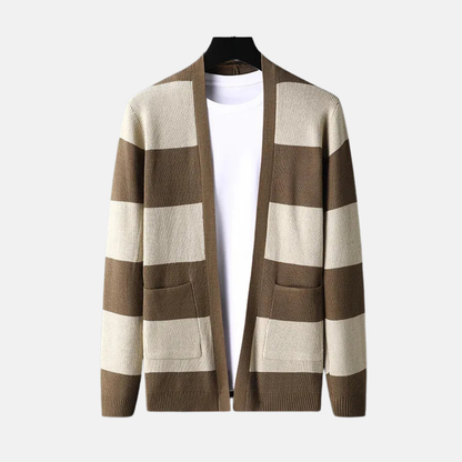 VogeLuxe | Gilet châle rayé pour homme 2