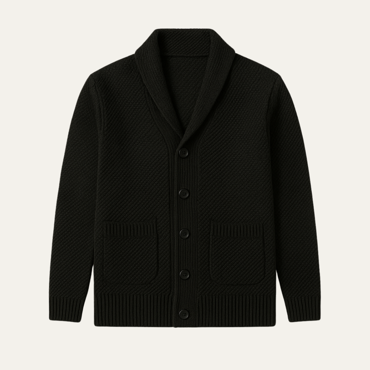 VogeLuxe | Gilet classique en maille à col châle pour homme 1