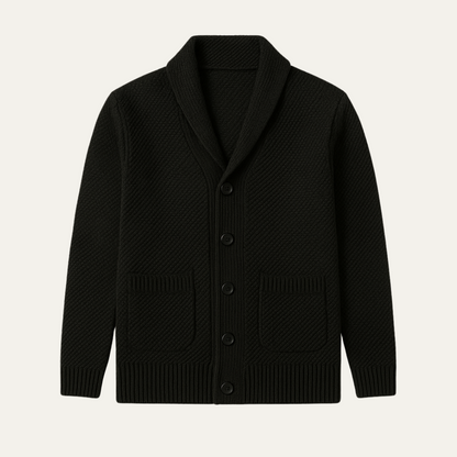 VogeLuxe | Gilet classique en maille à col châle pour homme 1