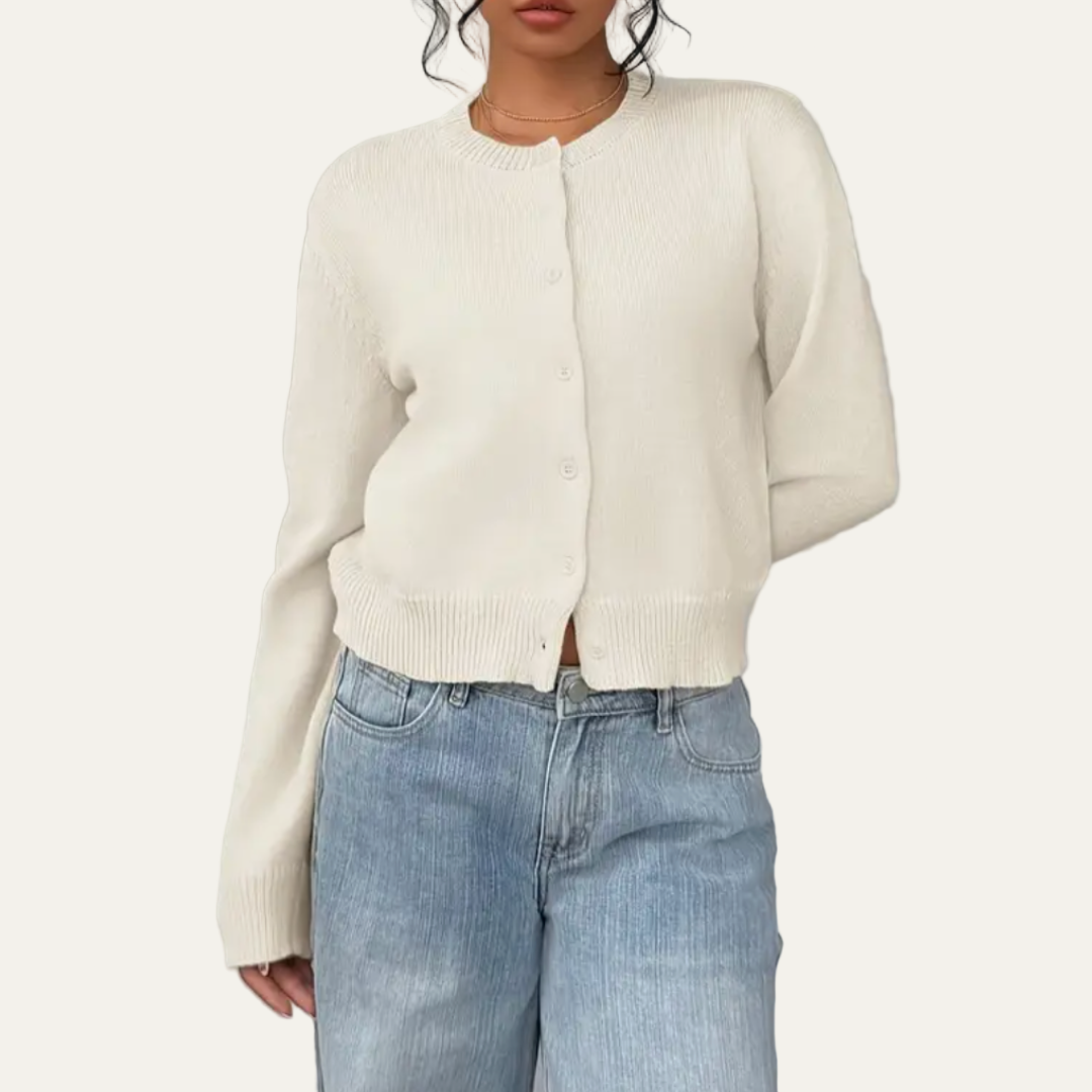 VogeLuxe | Gilet court classique en maille pour femme 0