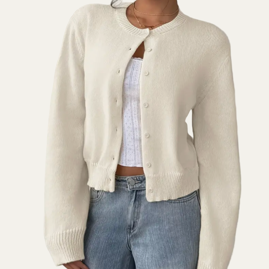 VogeLuxe | Gilet court classique en maille pour femme 1