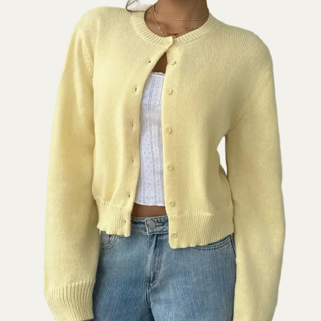 VogeLuxe | Gilet court classique en maille pour femme 10