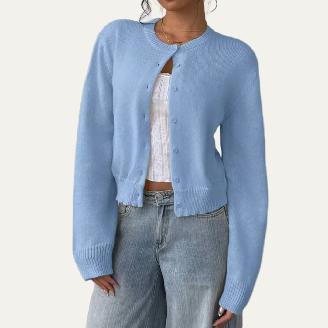 VogeLuxe | Gilet court classique en maille pour femme 11