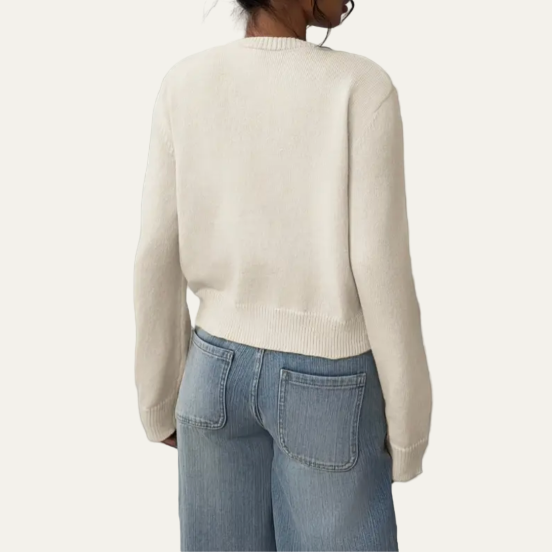 VogeLuxe | Gilet court classique en maille pour femme 3