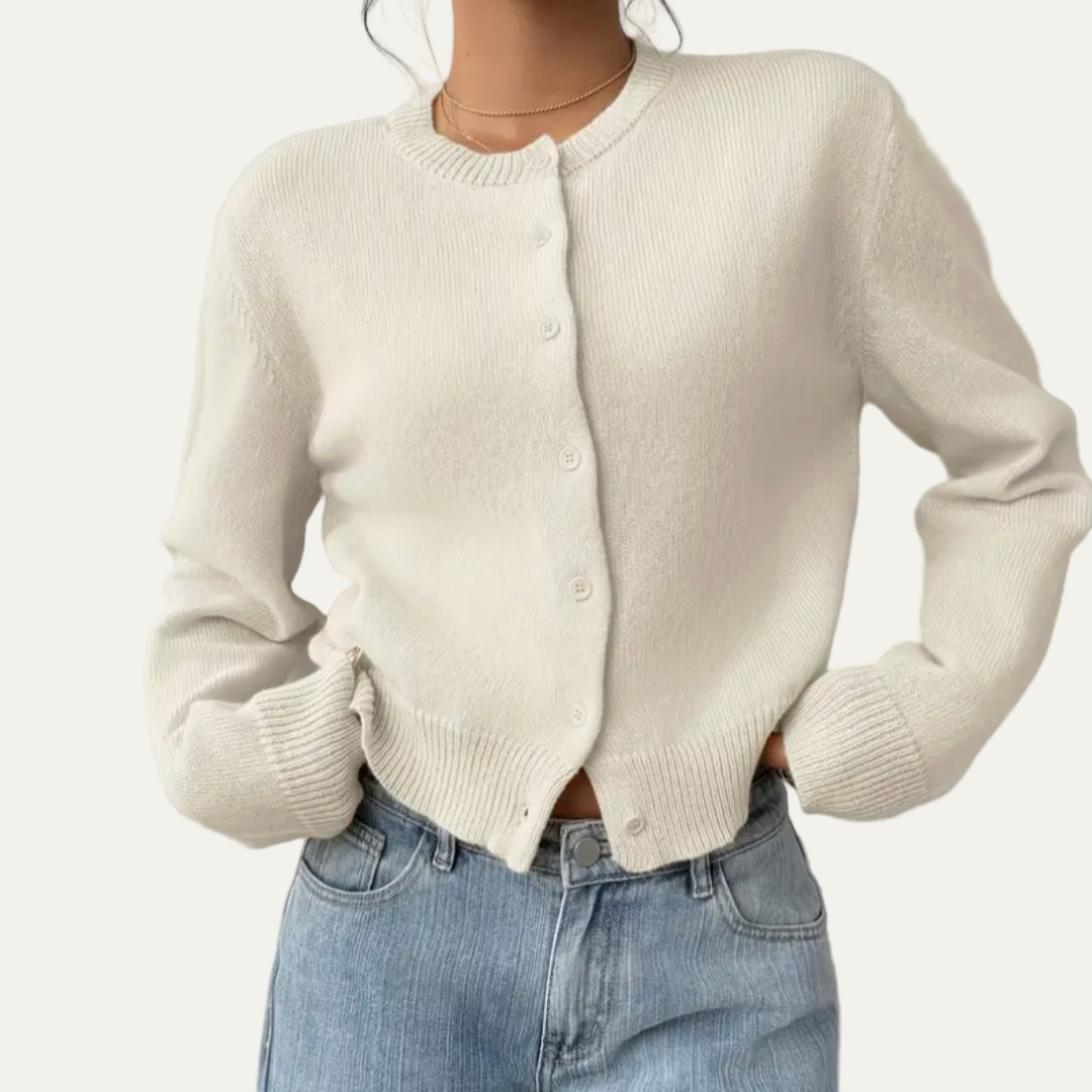 VogeLuxe | Gilet court classique en maille pour femme 4