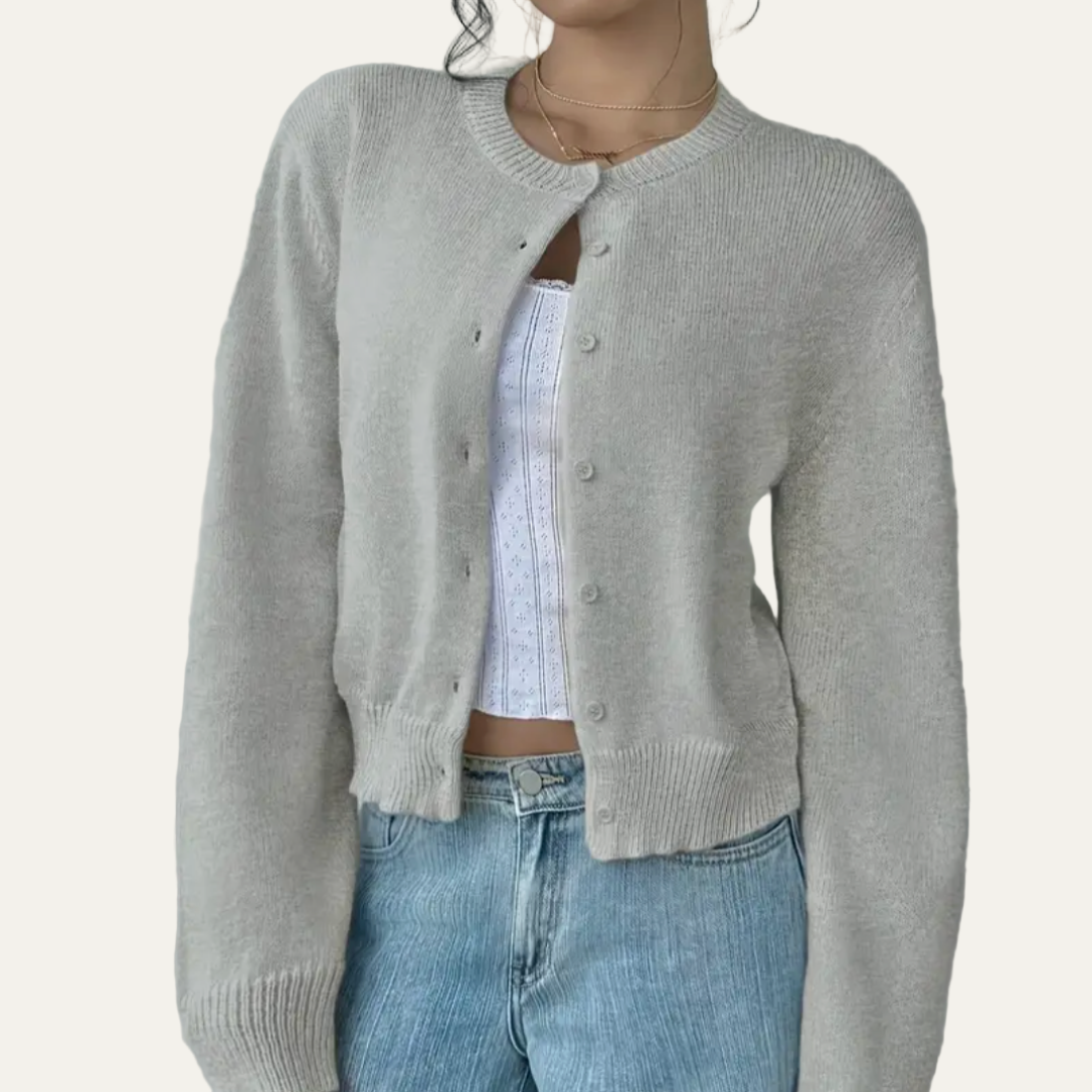 VogeLuxe | Gilet court classique en maille pour femme 5