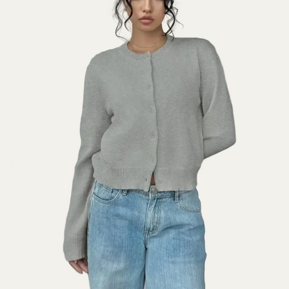 VogeLuxe | Gilet court classique en maille pour femme 6