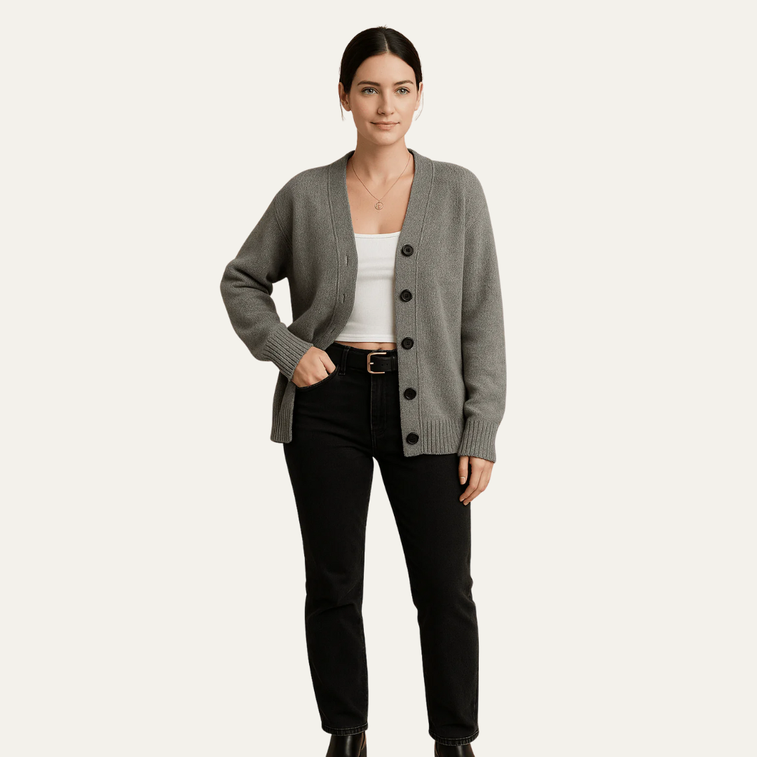 Gilet femme décontracté col V tendance