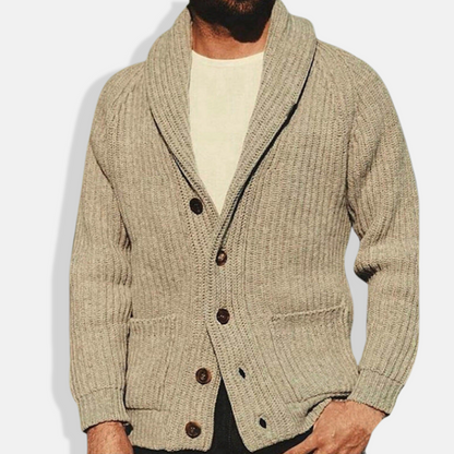 VogeLuxe | Gilet en grosse maille pour homme avec col châle 0