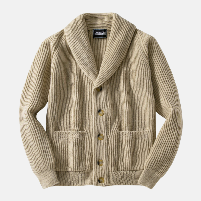 VogeLuxe | Gilet en grosse maille pour homme avec col châle 1
