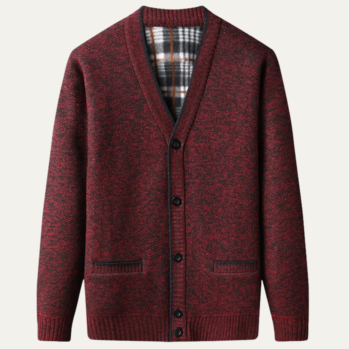 Gilet en maille à carreaux classique pour homme