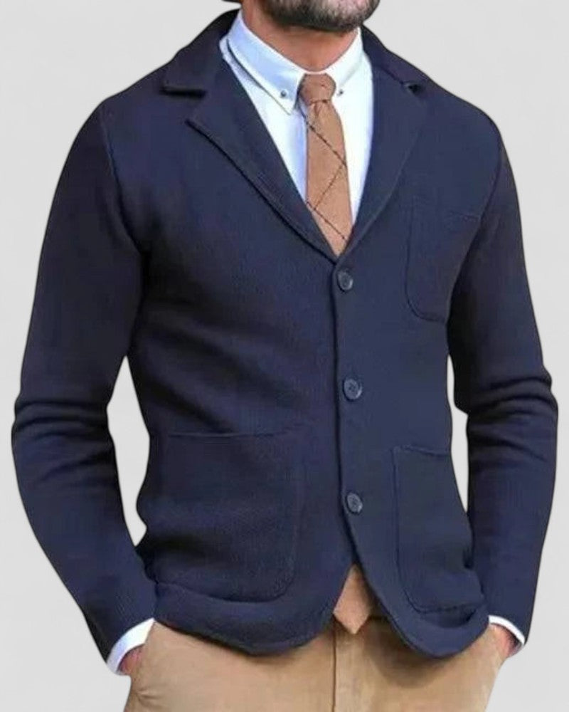 VogeLuxe | Gilet en maille à revers ajusté pour homme 4
