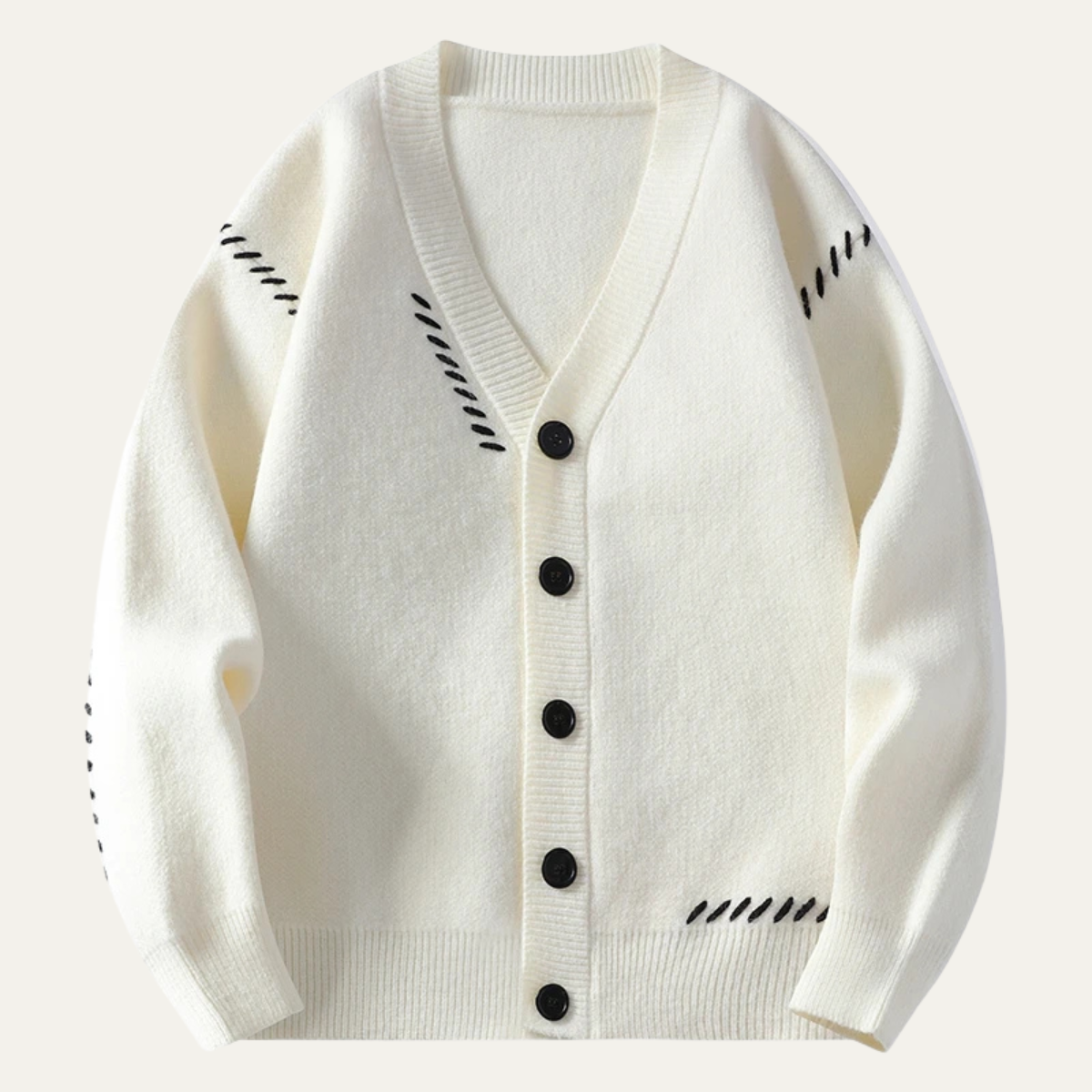 VogeLuxe | Gilet en maille brodé à col en V pour homme 3